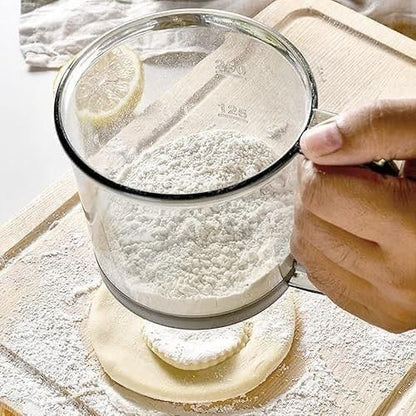 Semi Automatic Flour Sieve Hand Helder Sifter Cup Filter